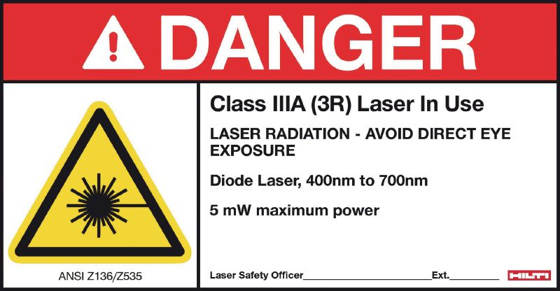 Laser Warning Sign Class 3R (5-pack) 