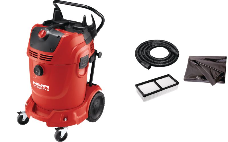 VC 300-17 X Dust extractor Very powerful dust extractor for connection with power tools and jobsite clean ups (wet & dry), 60l tank - OSHA compliant with 300 CFM