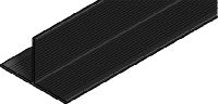 MFT-T Rail (black anodized) T-shaped black anodized aluminum rail for assembling vertical and horizontal façade panel substructures