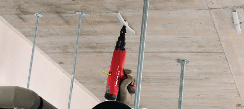 DX 2 Powder-actuated tool Semi-automatic powder actuated tool for fastening single nails in medium-duty applications on both concrete and steel Applications 1