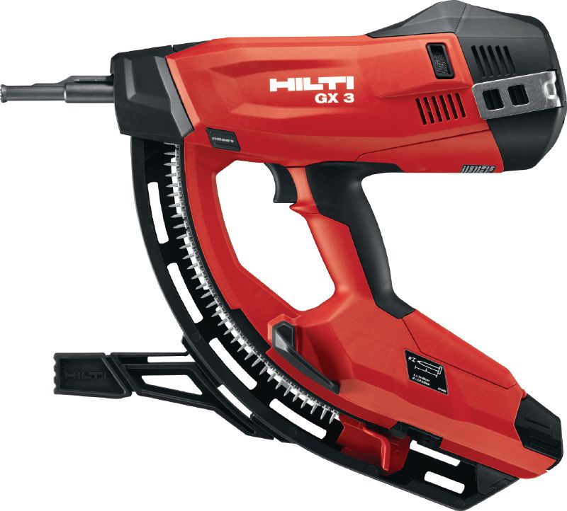 GX 3-ME Gas-actuated fastening tool Gas nailer with single power source for electrical and mechanical applications