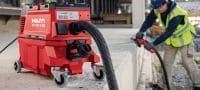 VC 150-6 XE Dust extractor Powerful dust extractor with built-in power outlet for connection with power tools and jobsite clean ups (wet & dry), 4 gallon tank - OSHA compliant with 150 CFM Applications 1