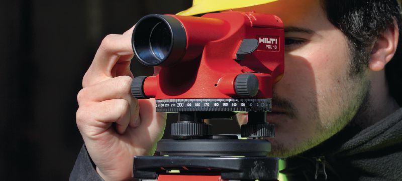 POL 10 Optical level Optical level for everyday leveling tasks with 20x magnification Applications 1