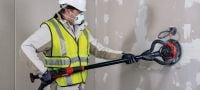 DWS 225 Long-neck sander Long-neck random orbital drywall sander with variable-speed brushless motor and dust extraction (supplied with bag and extension pole) Applications 9