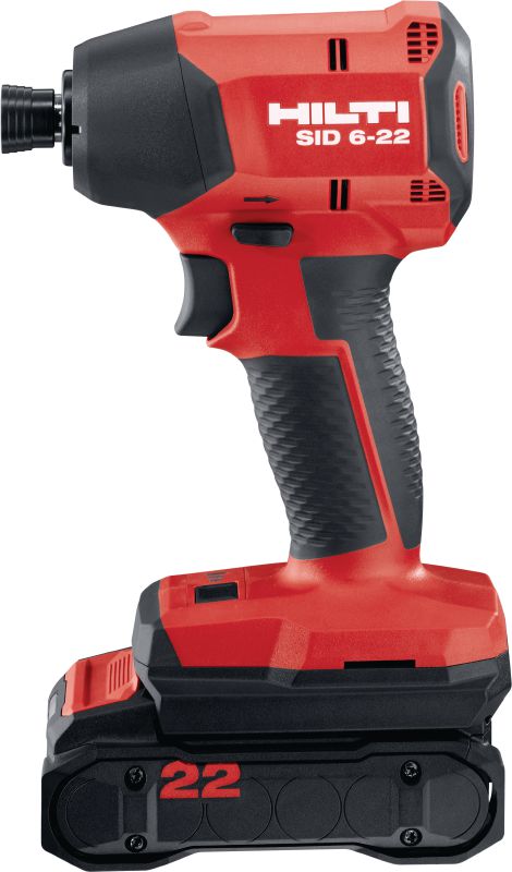 SID 6-22 Cordless impact driver Power-class brushless cordless impact driver with the high speed and ergonomics needed to save you time on high-volume fastening jobs (Nuron battery platform)