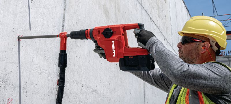 TE 50-22 Cordless rotary hammer Compact and cordless SDS Max (TE-Y) rotary hammer drill with lighter weight, more power and less vibration for drilling and chiseling in concrete (Nuron battery) Applications 1