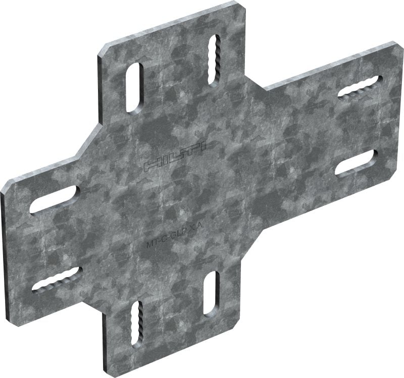 MT-C-GLP X A OC Connector plate Hot-dip galvanized connector plate for cantilever connections with MT-80 MT-100 girders in moderately corrosive environments