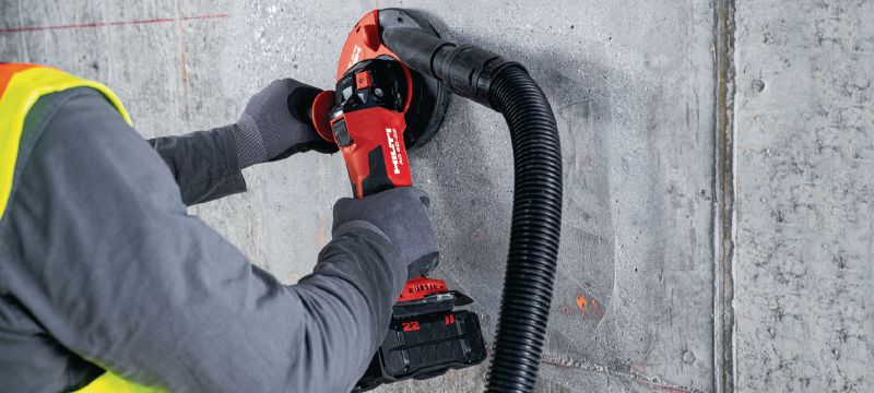 AG 6D-22 Cordless angle grinder (5) Powerful cordless angle grinder with brushless motor, SensTech control and advanced safety features for discs up to 5 (Nuron battery platform) Applications 1