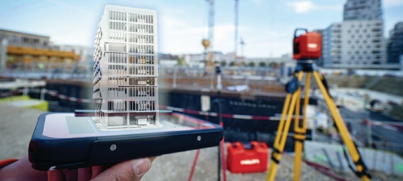 BIM 3D Layout for Hilti Construction Layout Software add-on module for working with IFC 3D models directly in Hilti Construction Layout on PLC tablets