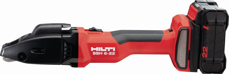 SSH 6-22 Cordless metal shears Cordless double cut shear for fast cuts in sheet metal and profiles up to 2.5 mm│12 Gauge - with Hilti SSH CS blades included (Nuron battery platform)