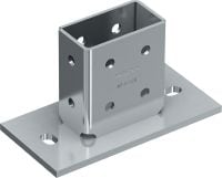 MT-B-O2B 3D-load baseplate Base connector for anchoring strut channel structures under 3D loading to concrete or steel