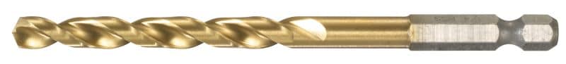 Titanium Hex Shank Drill Bit Titanium drills bits with a 1/4 shank used in impact drivers. Optimized for metal drilling in steel, stainless and cast iron.