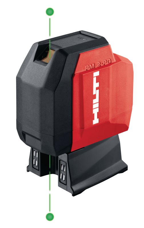 PM 2-PG Green plumb laser Green point laser with 2 high-visibility dots for transferring points vertically and establishing plumb
