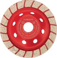 SPX Turbo diamond cup wheel (for DGH 130) Ultimate diamond cup wheel for the DGH 130 concrete grinder – for finishing grinding concrete and natural stone
