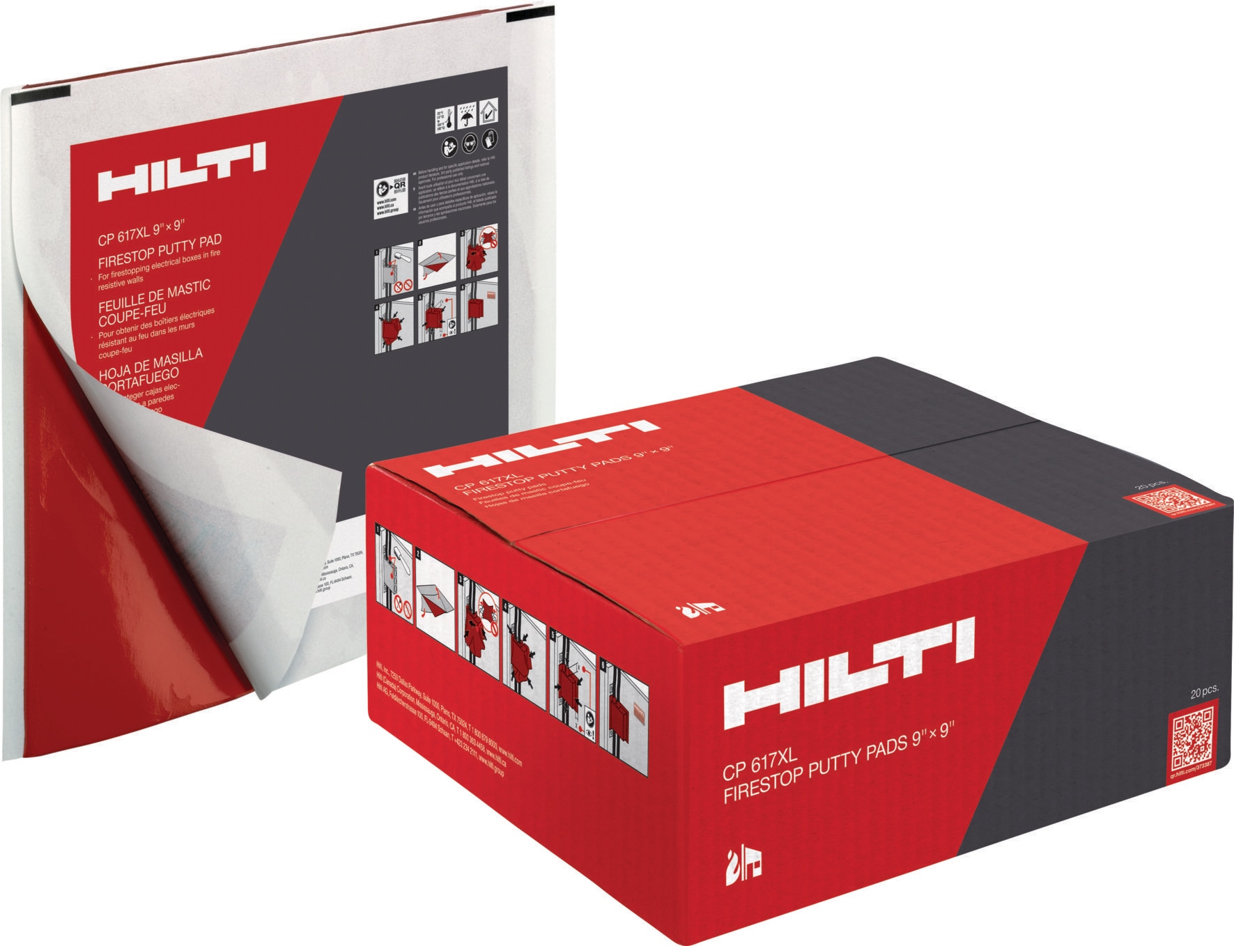 2 Stk Hilti Brandschutzkitt CP 617 Brandschutzmatte 170x170mm Putty pad 