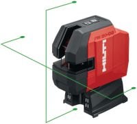 PM 20-CGE High-precision plumb and cross line laser High-precision green beam combi-laser with 2 lines and 4 points for plumbing, leveling, aligning and squaring