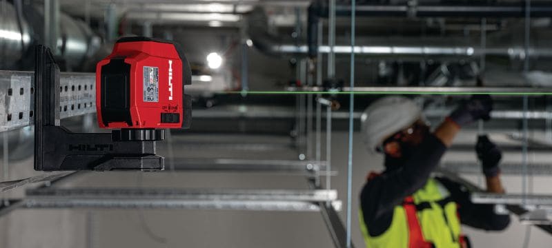 PM 2-LG Green line laser Green line laser with 2 high-visibility beams for leveling and aligning Applications 1