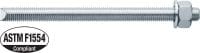 HAS-B-105 Anchor rod High-performance anchor rod for injectable adhesive mortars and adhesive HVU2 capsule (carbon steel, ASTM F1554 grade 105, zinc-plated)