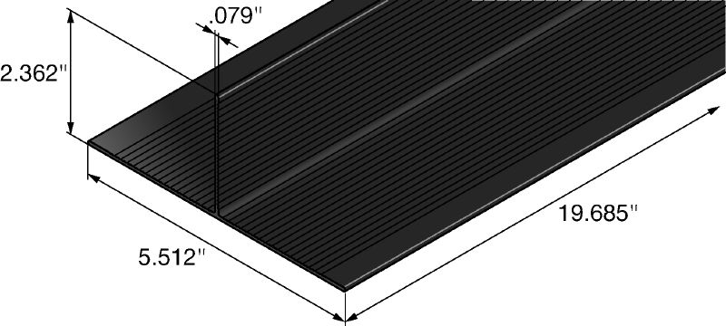 MFT-T Rail (black anodized) T-shaped black anodized aluminum rail for assembling vertical and horizontal façade panel substructures