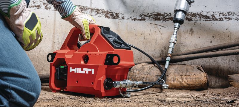 NUN 10K-22 Cordless hydraulic pump 10,000 PSI (700 Bar) cordless hydraulic pump for heavy-duty cutting/ crimping, and remote cutting underground and armored cables (Nuron battery) Applications 1
