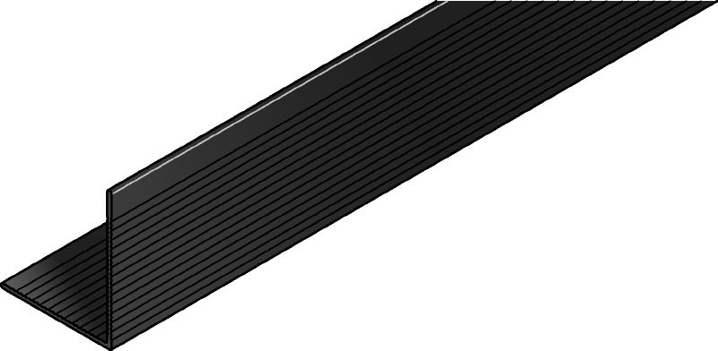 MFT-L Rail (black anodized) L-shaped black anodized aluminum rail for assembling vertical and horizontal façade panel substructures