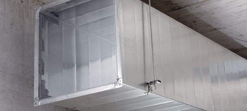 MVA-ZP ventilation support Galvanized air duct bracket for fastening heavy ventilation ducts overhead Applications 1