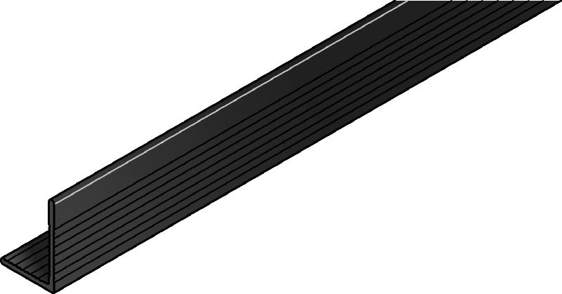 MFT-L Rail (black anodized) L-shaped black anodized aluminum rail for assembling vertical and horizontal façade panel substructures
