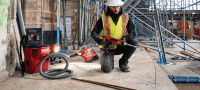 VC 4LX-22 T8 Cordless L-Class dust extractor Compact and powerful cordless dust extractor with optional backpack for connection with power tools and jobsite clean ups (wet & dry), 8l (2 gallon) tank (Nuron battery) Applications 2