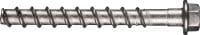 KH-EZ SS316 Screw anchor Ultimate screw anchor for quicker corrosion-resistant fastenings in concrete and grout-filled CMU (stainless steel 316, hex head)