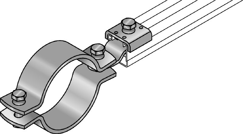 MQS-SP Galvanized pre-assembled pipe clamps with FM approval for seismic bracing of fire sprinkler pipes