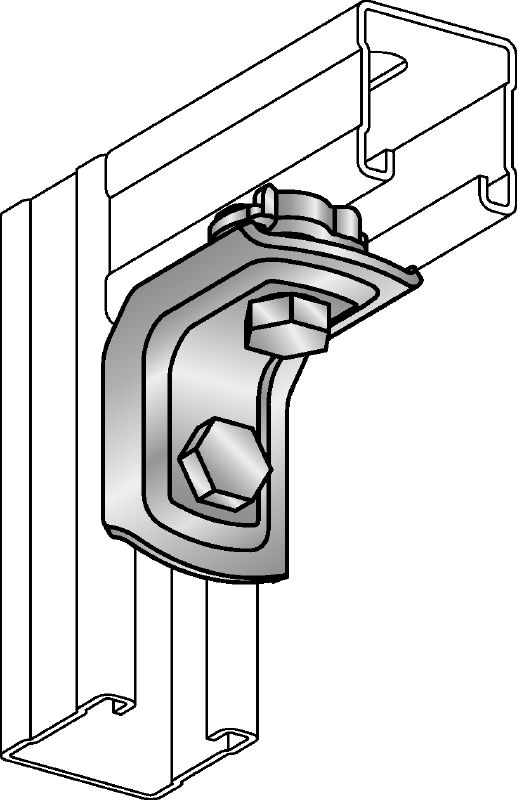 MQW-Q2 Galvanized 90-degree pre-assembled angle for connecting multiple MQ strut channels