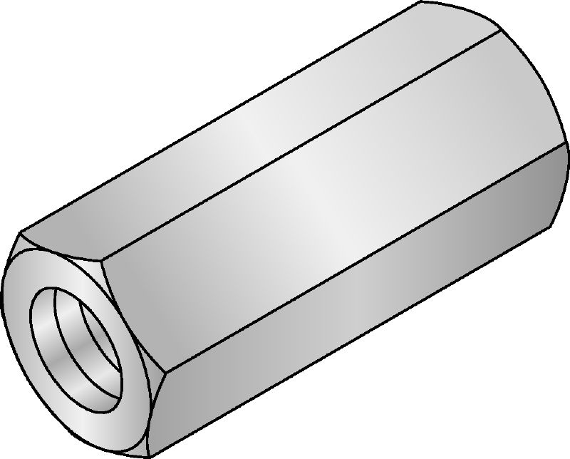 Threaded rod coupler (imperial) Electrogalvanized threaded rod coupler (imperial)