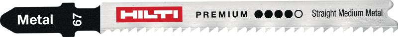 Bimetal jig saw blades for metal Bimetal jig saw blades for cutting 2.5-6 mm thick (1/8 - 1/4) metal sheet and profiles