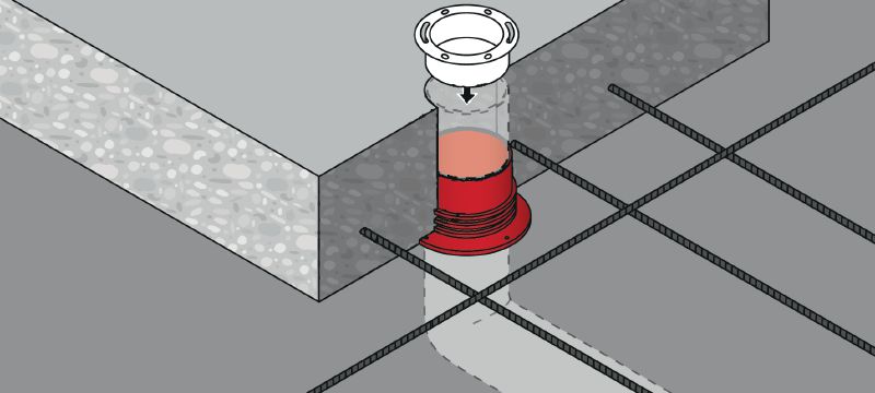 CFS-CID CS Closet stub Firestop cast-in accessory to use in bathtubs drains Applications 1