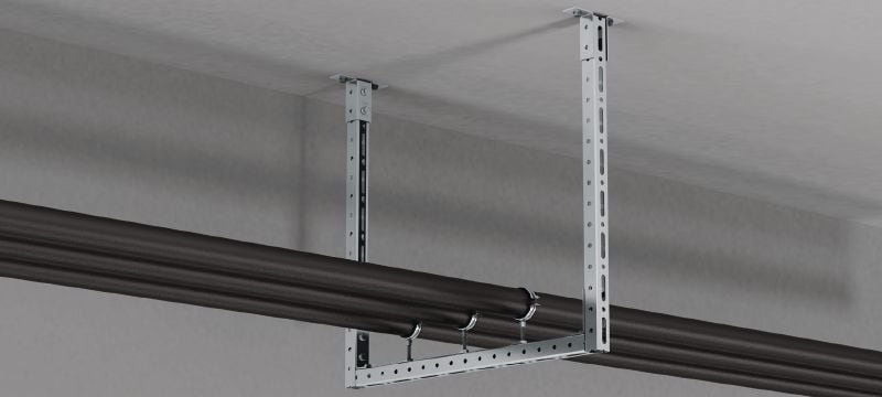 MT-C-L2E FL Pre-assembled corner angle Elongated angle bracket with pre-assembled Fast-Lock nut and bolt for assembling strut channel structures Applications 1