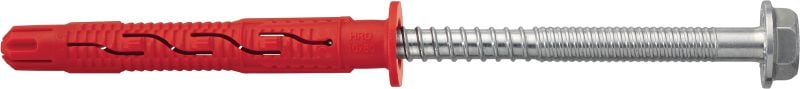 HRD-H Plastic screw anchor Pre-assembled plastic anchor for concrete and masonry with screw (carbon steel, hex head)