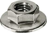 Wide Flange nut M8 Stainless steel wide flange nut for fastening MEP installations to steel using S-BT or X-BT studs