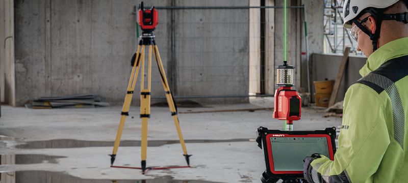 PM 2-PG / POA 70 Layout point laser Self-leveling layout point laser for a simplified and more accurate layout process with your construction total station Applications 1