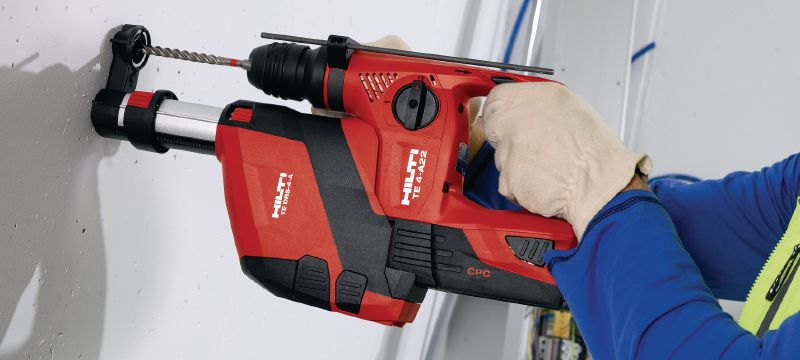 TE 4-A22 Cordless rotary hammer Compact D-grip 22V cordless rotary hammer with superior handling in serial applications Applications 1