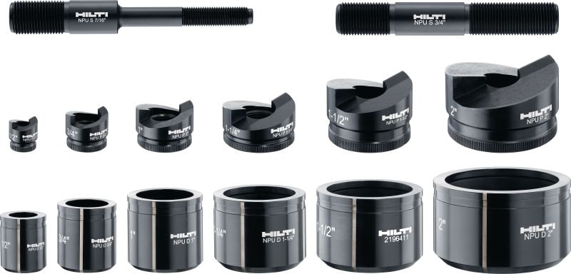 NPU Knockout dies (1/2 to 2”) Knockout dies for punching ½ - 2” diameter holes in various steel materials