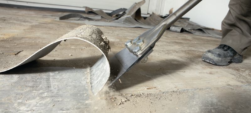 TE-YX FS Floor scrapers Extra-sharp SDS Max (TE-Y) floor scraper chisels for removing flooring and coatings using demolition tools Applications 1